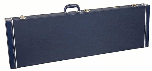 Crossrock Relief Series 335 Guitar Case for ES-335 & Semi-Hollow Electric Guitars | Carved Smoke Blue Finish, Monochrome Blue Velvet Interior, Lock – Premium Wooden Hardshell