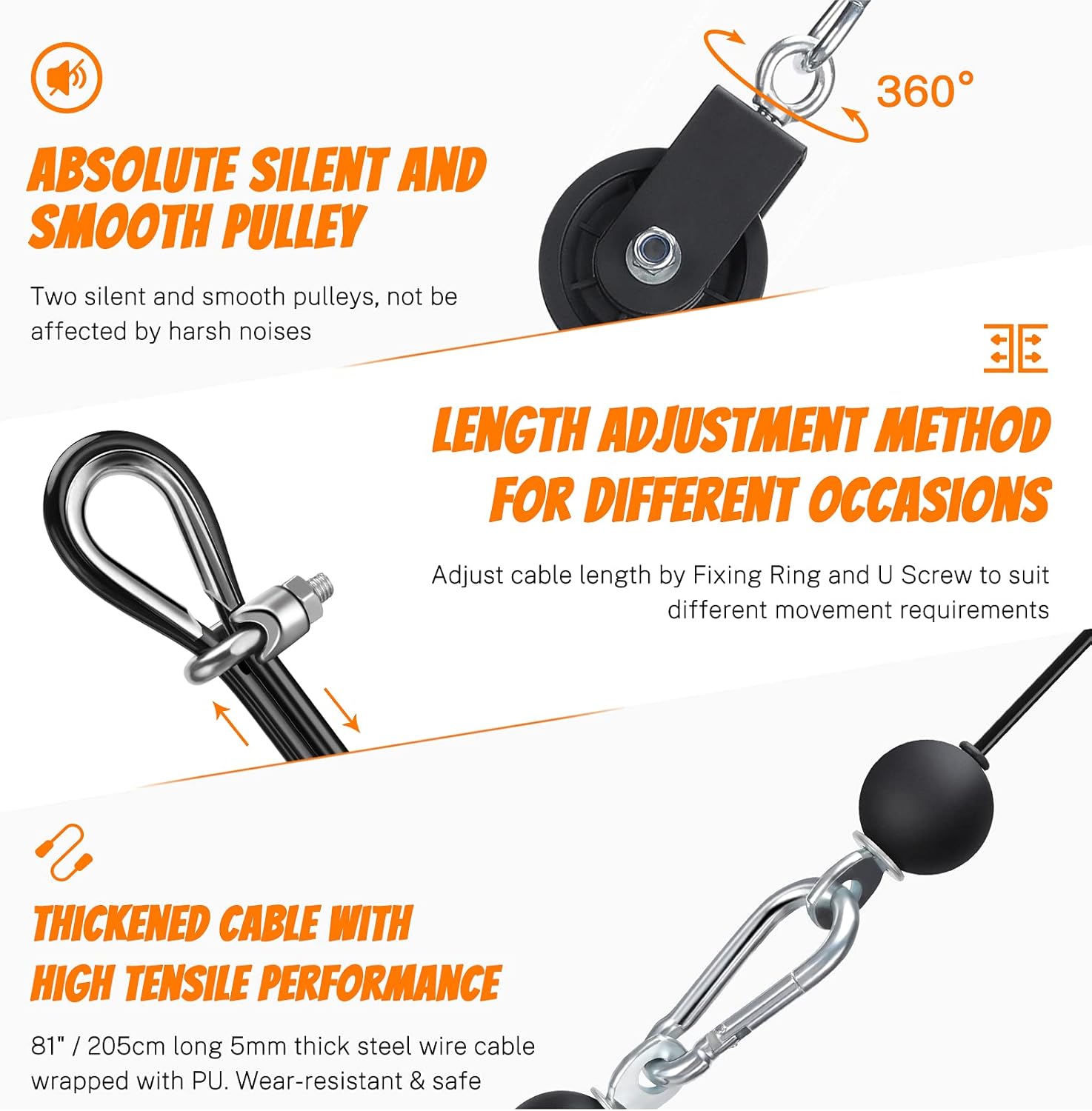 Gonex Pulley Cable System Gym, Upgraded 2 Weight Cable Pulleys Attachments for Tricep Bicep Forearm LAT Lift Pull Down, Workout Pulley Pro Cable Machine Equipment for Home Gym Fitness Exercise