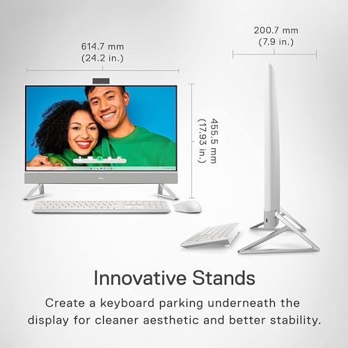 Dell Inspiron 5400 24-inch All in One Desktop - FHD (1920 x 1080) Display, Pop-Up Webcam, Intel Core i3-1115G4, 8GB DDR4 RAM, 256GB SSD, Intel UHD Graphics, USB-C, Bluetooth, Windows 11 Home - Silver