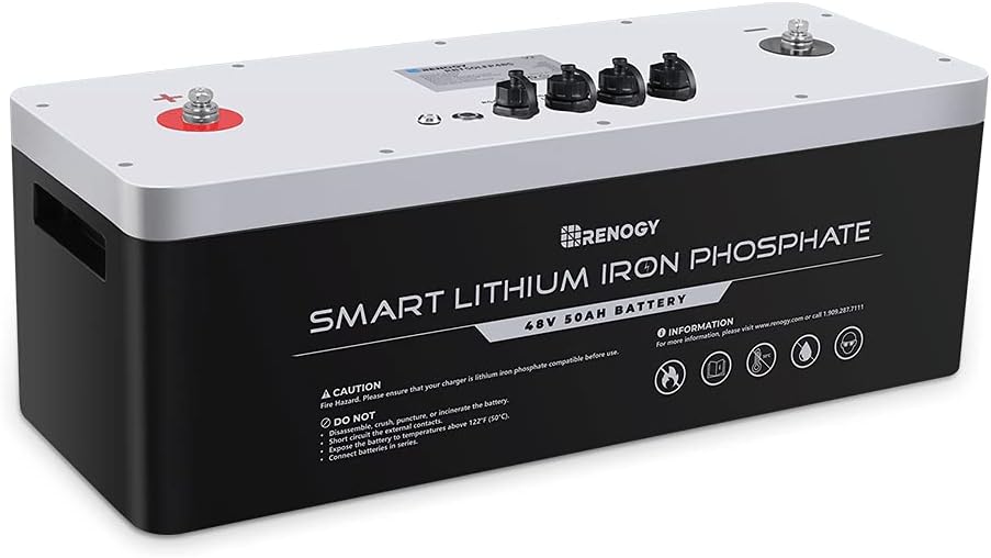 Renogy 12V 100Ah LiFePO4 Deep Cycle Lithium Battery, over 4000 Cycles, Built-in BMS, Backup Power for RV, Marine, Off-Grid System, Maintenance-Free