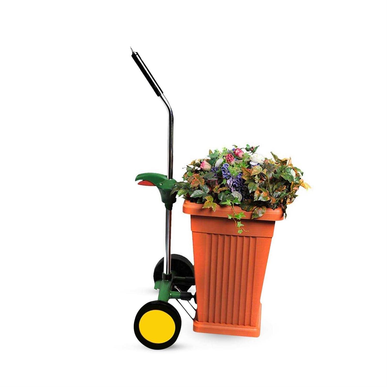 EJWOX Garden Pot Mover with Adjustable Handle Heavy Duty Plant Dolly Caddy with Sturdy Flat-Free Wheels and Gripping Suction Cups