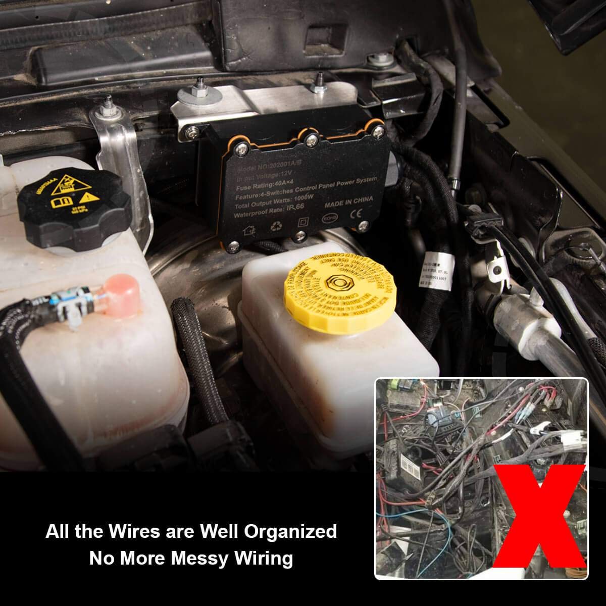 LASFIT Switch Panel, Auxiliary Switch Bank Kit, Multifunction Aux Switches for Jeep Wrangler JL / Gladiator JT, Red