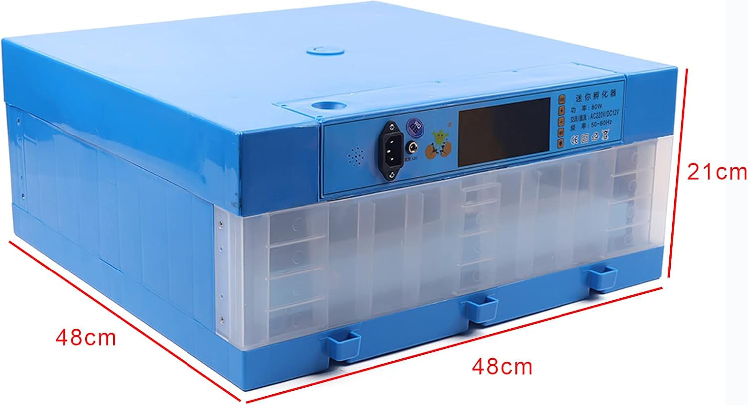 Egg Hatching Incubator 64 Eggs Automatic Egg Incubator Fully Automatic Digital Poultry Brooding Machine, Temperature Humidity Control & Automatic Egg Turner, for Chicken, Ducks, Birds & More