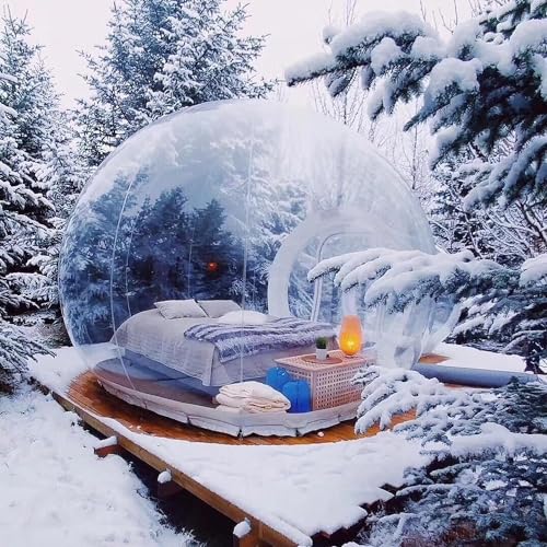 Outdoor Inflatable Bubble Camping Tent,Camping Tent Transparent,Clear Dome Camping Cabin with Quiet Air Blower for Indoor/Outdoor Family Backyard