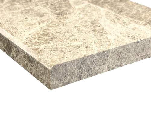 Light Emperador Marble Threshold | Shower Curb Top for Schluter Kerdi Board, Tile Redi Shower Pan System, Backsplash, Jambs, Fireplaces (4" x 36")