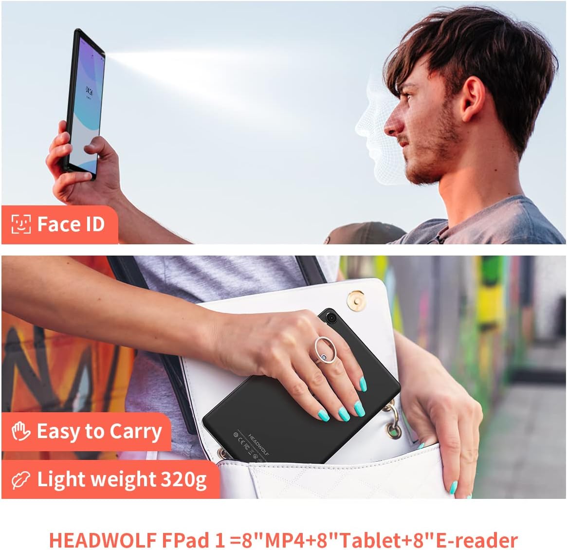 Headwolf Fpad1 Tablet, 8 inch Android 11 Tablets,Quad-Core Processor,3GB RAM 64GB ROM,512GB Expand,800 * 1280 HD Display, Long Battery Life, Dual Camera, 2.4G+5G WiFi, BT 5.0