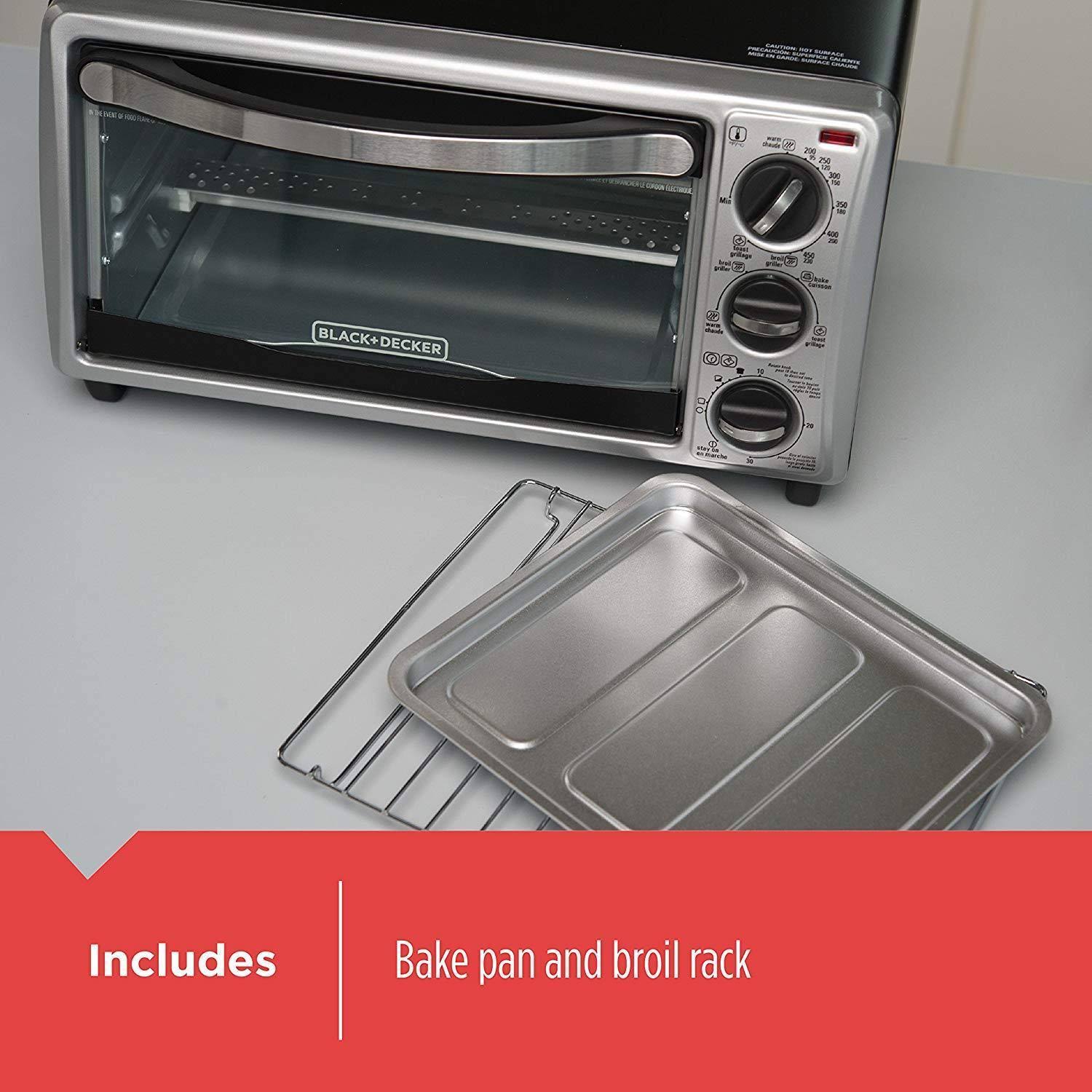 Black+decker To1313Sbd 4-Slice Toaster Oven, Includes Bake Pan,