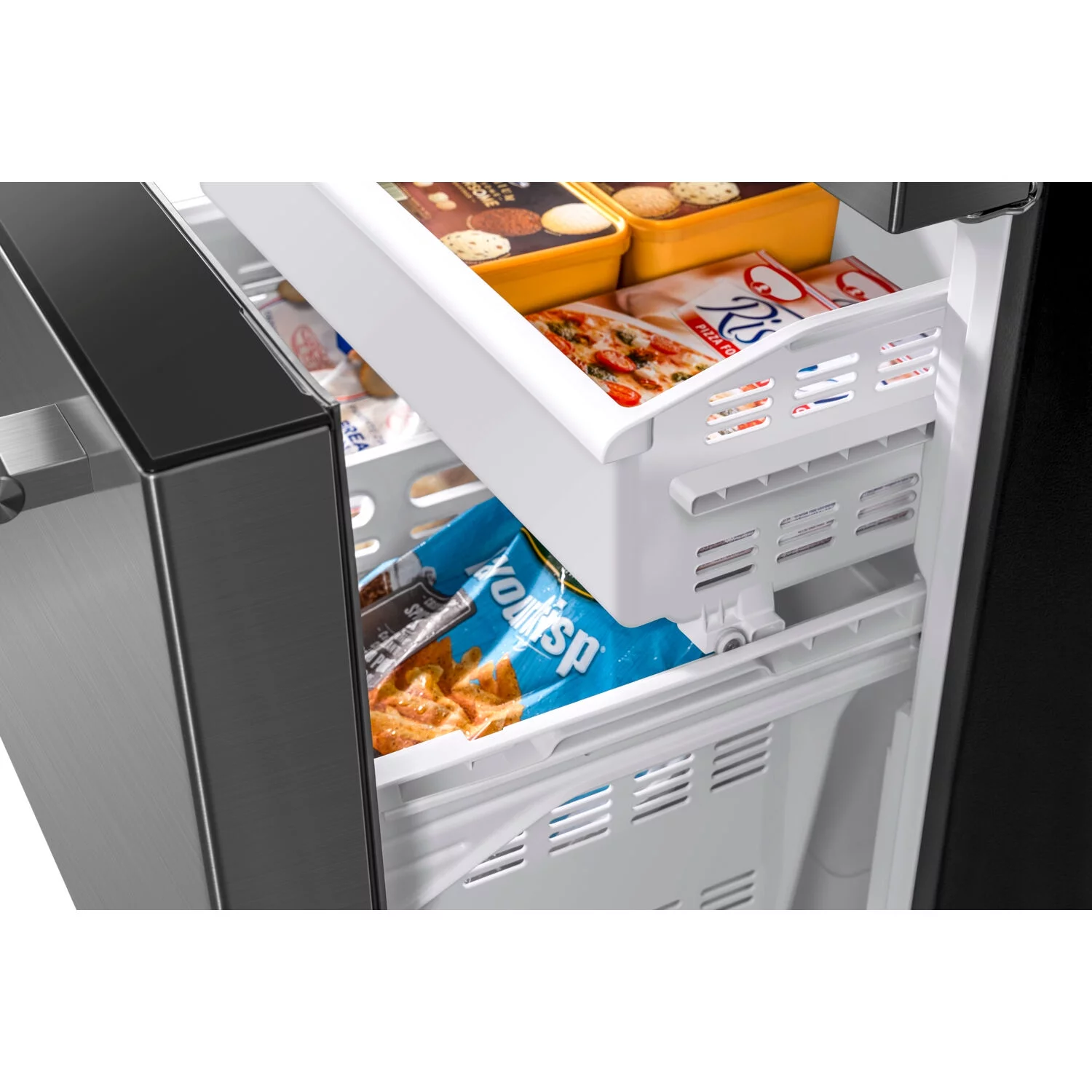 Galanz 18-Cu. Ft Counter Depth 3-Door French Door Refrigerator, Stainless