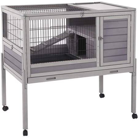 Aivituvin Rabbit Hutch Bunny House on Wheels Hamster Cage with Tray, Size: Product Dimensions: 39.7 x 22.8 x 39 Wire Mesh Openin