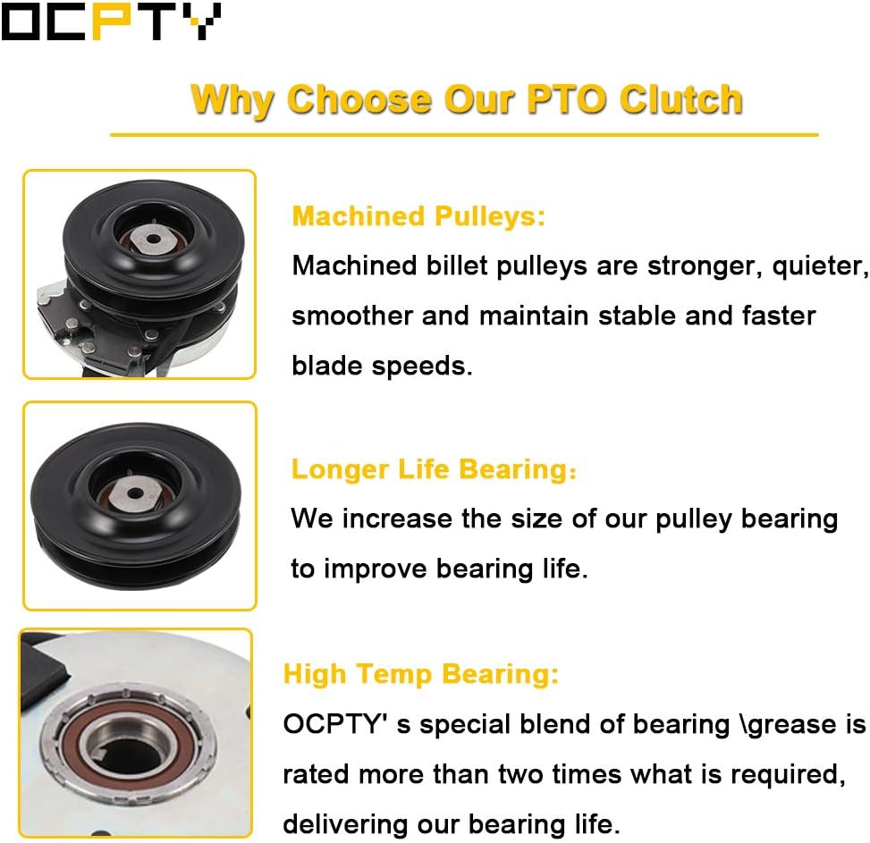 OCPTY Electric Power Take Off Clutch Electric PTO Clutch 717-3389 Quality Upgraded Aftermarket Fit for Craftsman, for Cub Cadet, for MTD, for Troy-Bilt, for Warner, for White