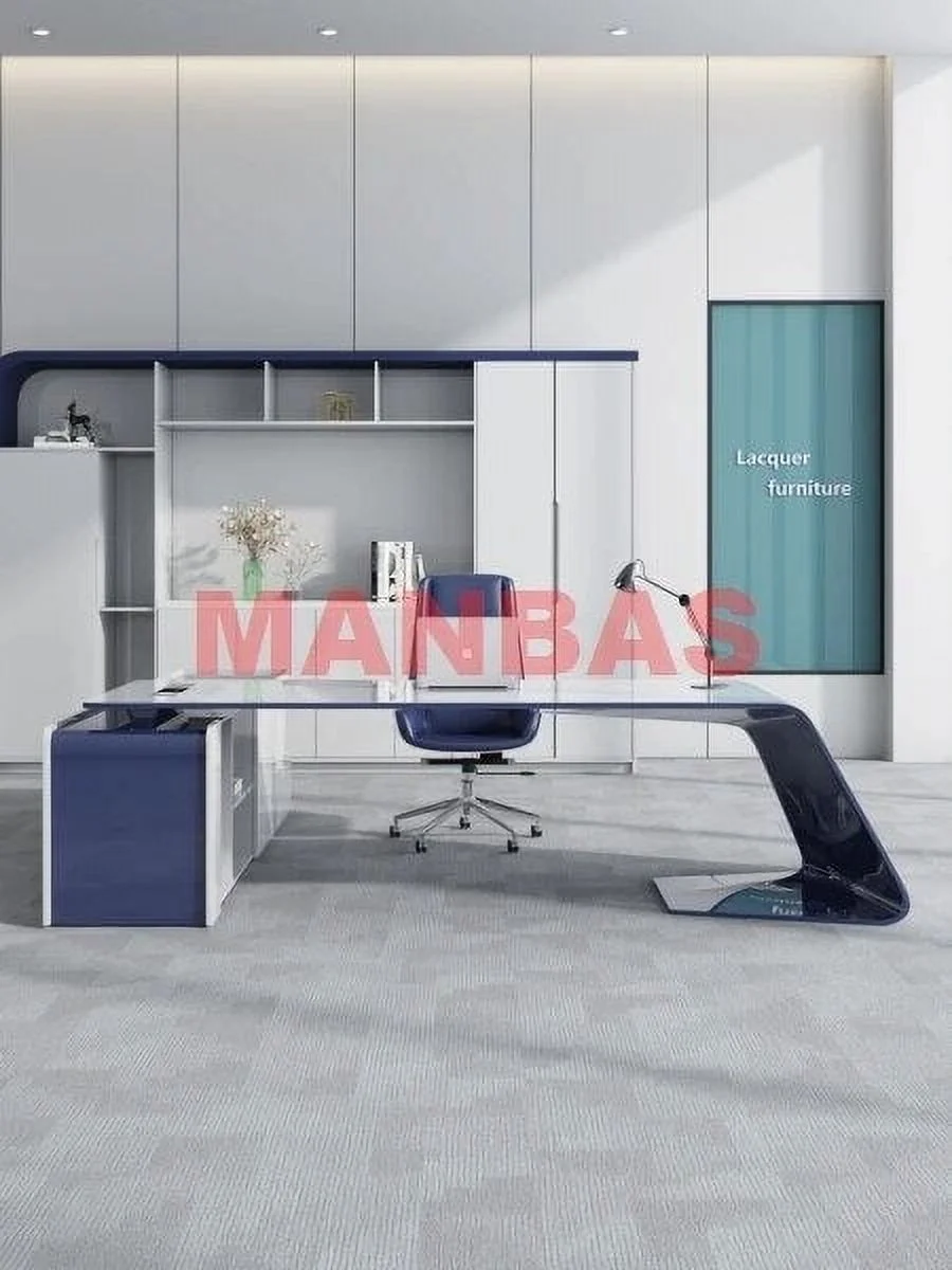 Fashional Home Escritorio Personal Desk Modern Escritorios De Oficina Computer Desks Designer Italian Office table + Chair