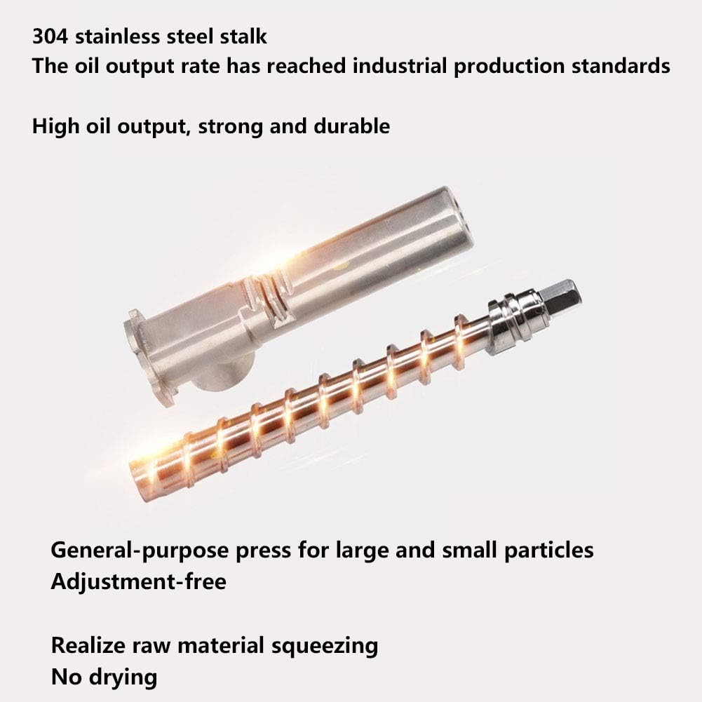 Commercial Oil Press Machine Cold/Hot Nut Oil Extractor 304 Stainless Steel Oil Expeller Electric Automatic Oil Mill for Peanut Coconut Olive Etc 610W
