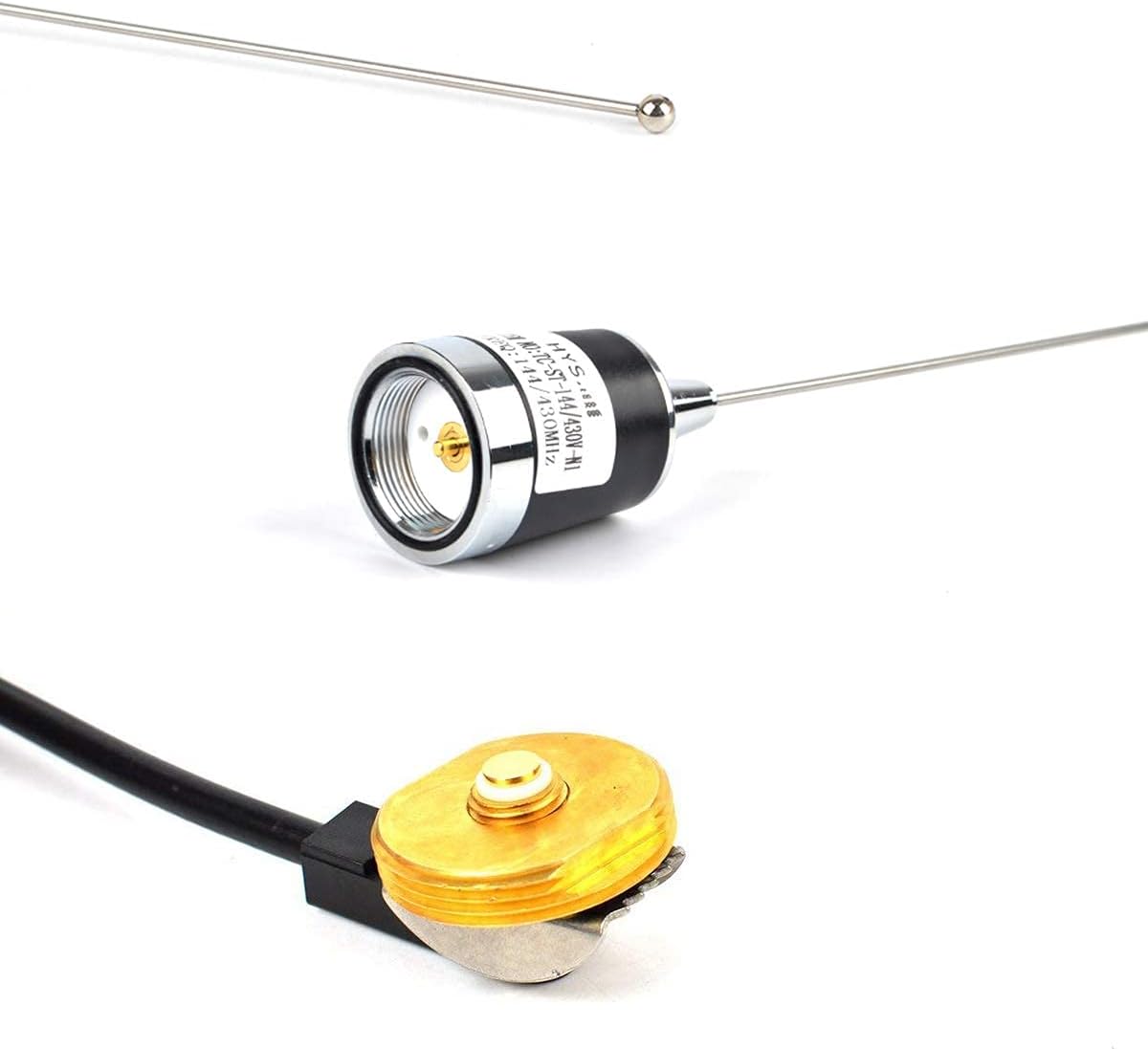 HYS TCJ-N1 Dual Band NMO 144Mhz/430Mhz Mobile FM Transceiver 2M/70cm Antenna with 13 ft RG58 Coax Cable NMO to UHF PL259 Connector for Yaesu Kenwood HYT Vertex Icom Mobile Radios