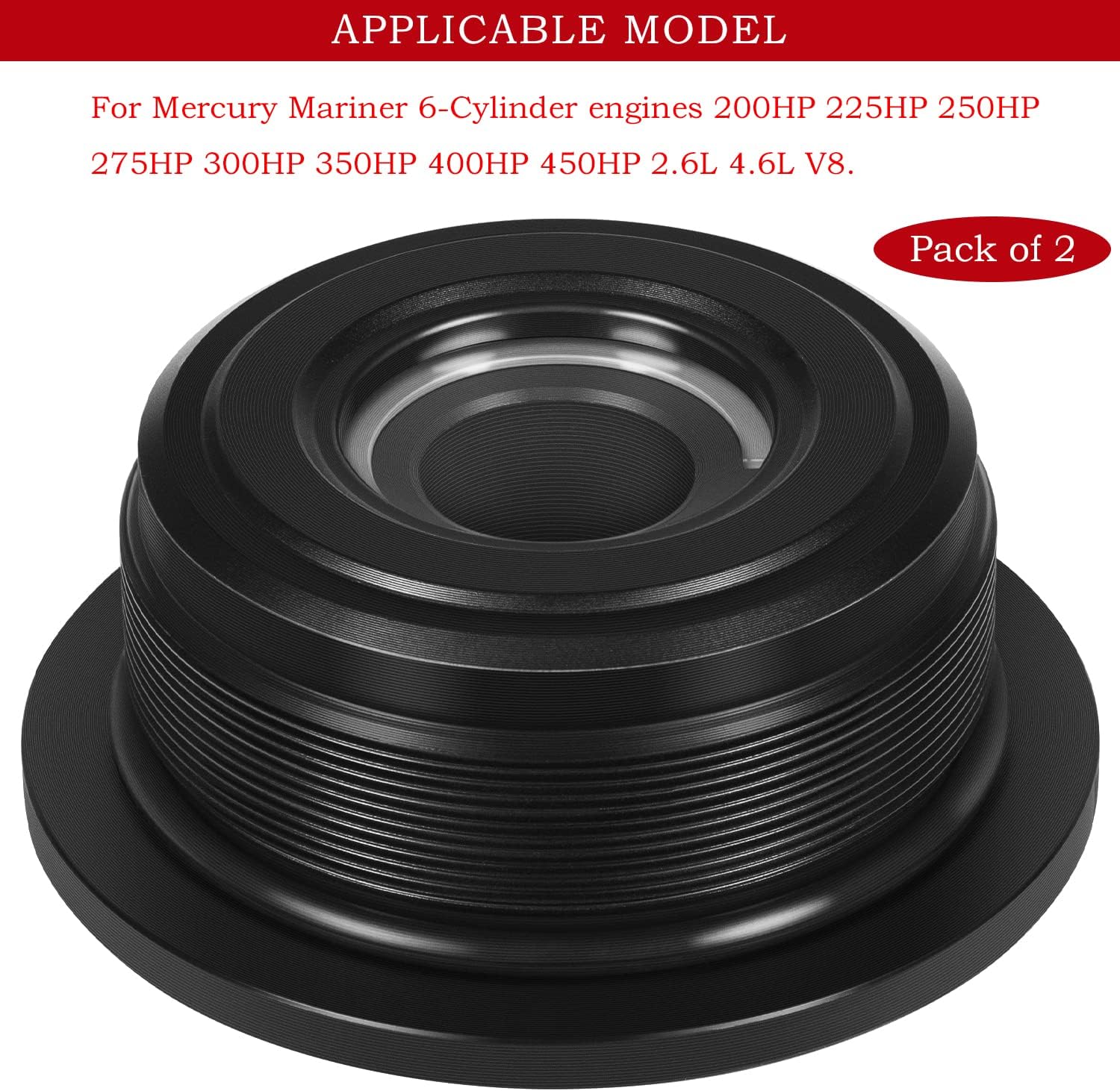 Black Outboard Verado Trim Cap For Mercury Outboard 8M0118299 896157A01 6-Cylinder. 200HP 225HP 250HP 275HP 300HP