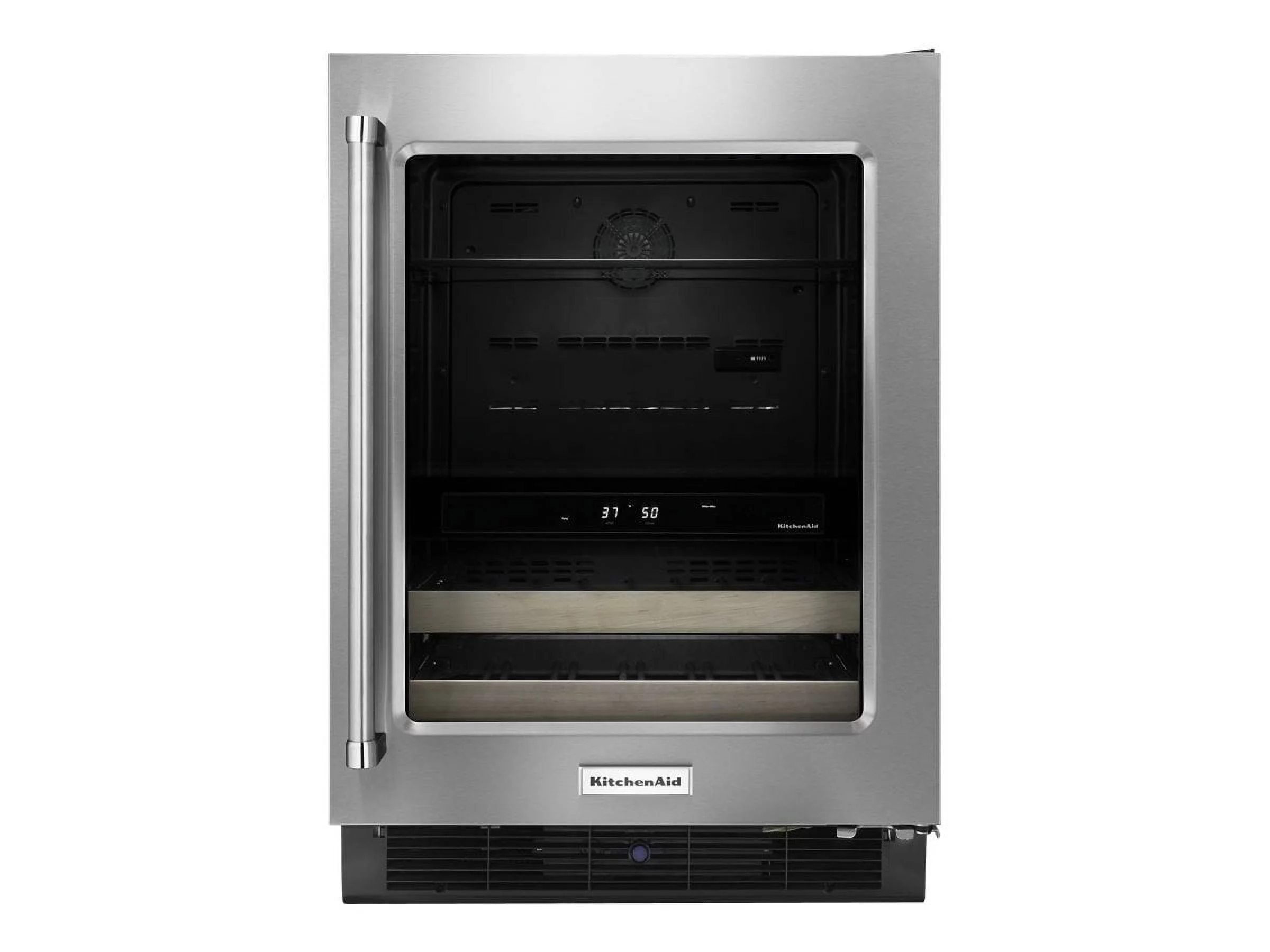 KitchenAid KUBR204ESB - Wine cooler/refrigerator - niche - width: 24 in - depth: 24 in - height: 34.4 in - 4.8 cu. ft - stainless steel