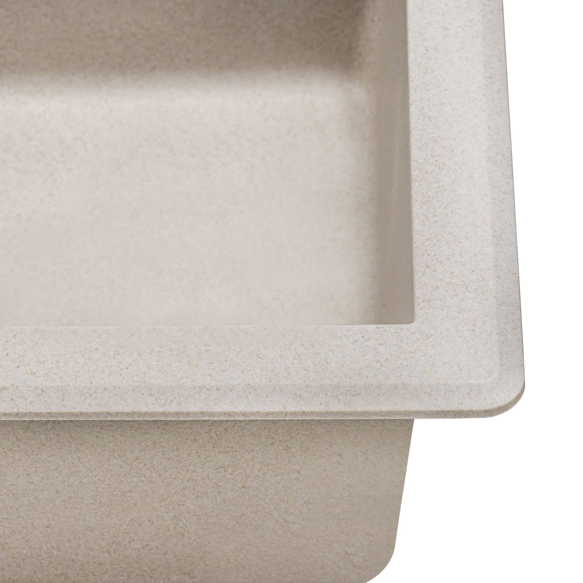 Ruvati 33x22 x 22x22 Granite Composite Drop-in Single Bowl Kitchen Sink - RVG1033, Catalina Blue