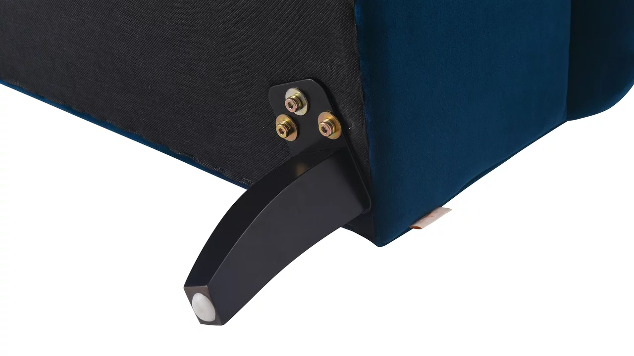Jennifer Taylor Home Alana Lawson Recessed Arm Sofa Metal Casters, Navy Blue