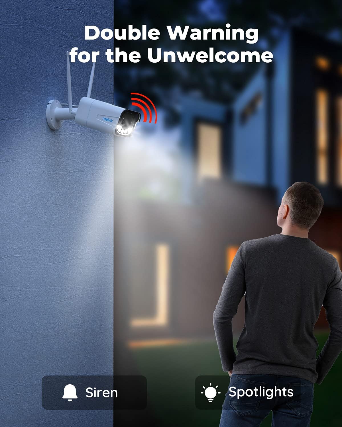Reolink 5MP Security Camera Outdoor with Spotlights, 5X Optical Zoom, Color Night Vision, Person/Vehicle Detection, 2.4/5 GHz WiFi Home Security Camera System, Supports Smart Playback, RLC-511WA
