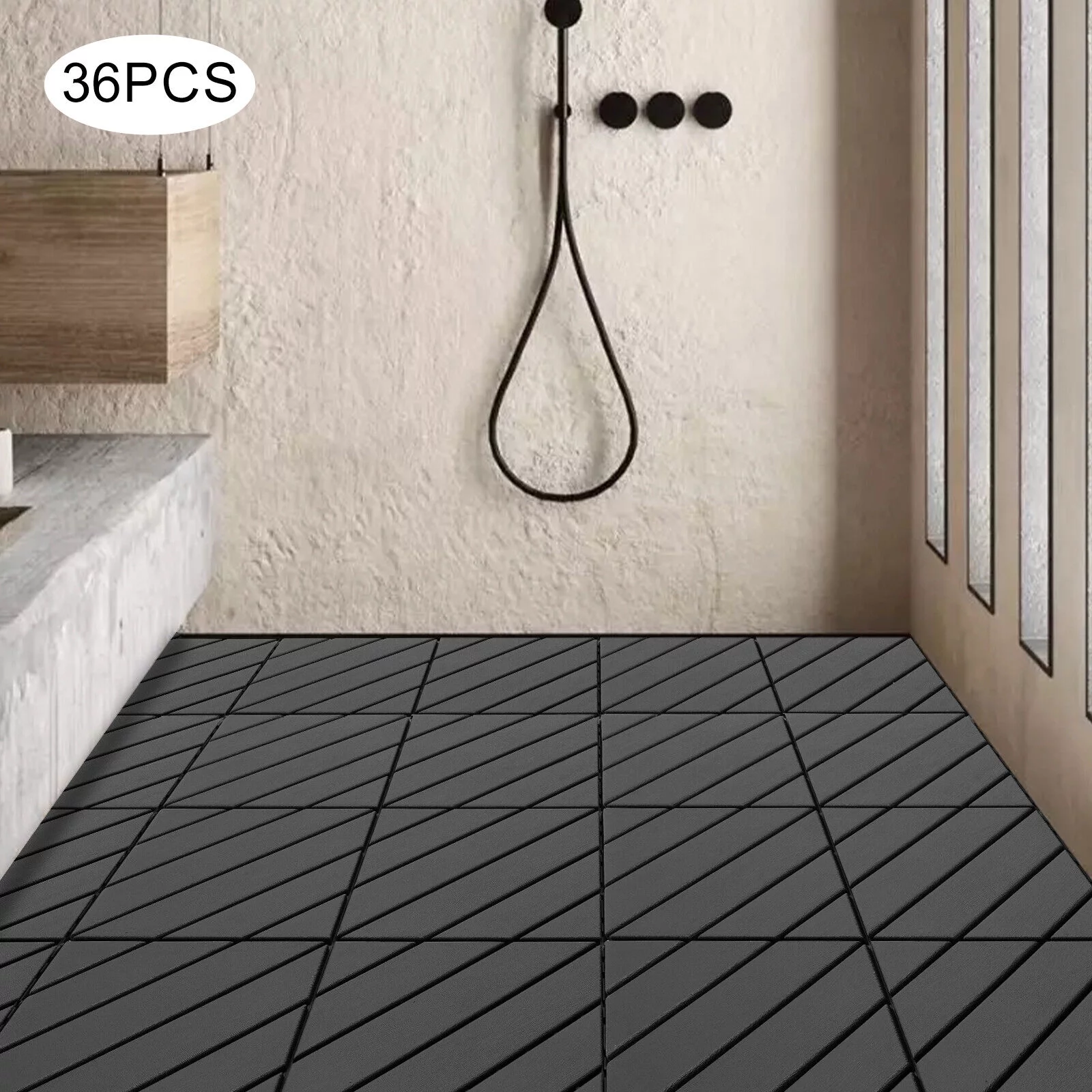 Modern 36PCS Interlocking Deck Tiles Floor Mount Plastic Composite Patio Deck Tiles 12”x12”