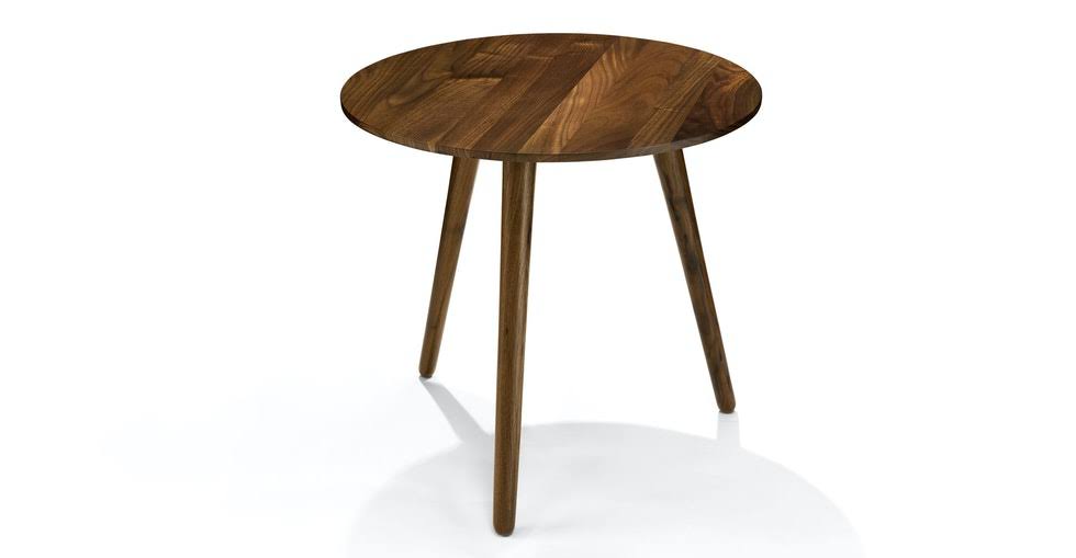 Round End Table in Solid Wood - Walnut | Article Amoeba Modern Furniture
