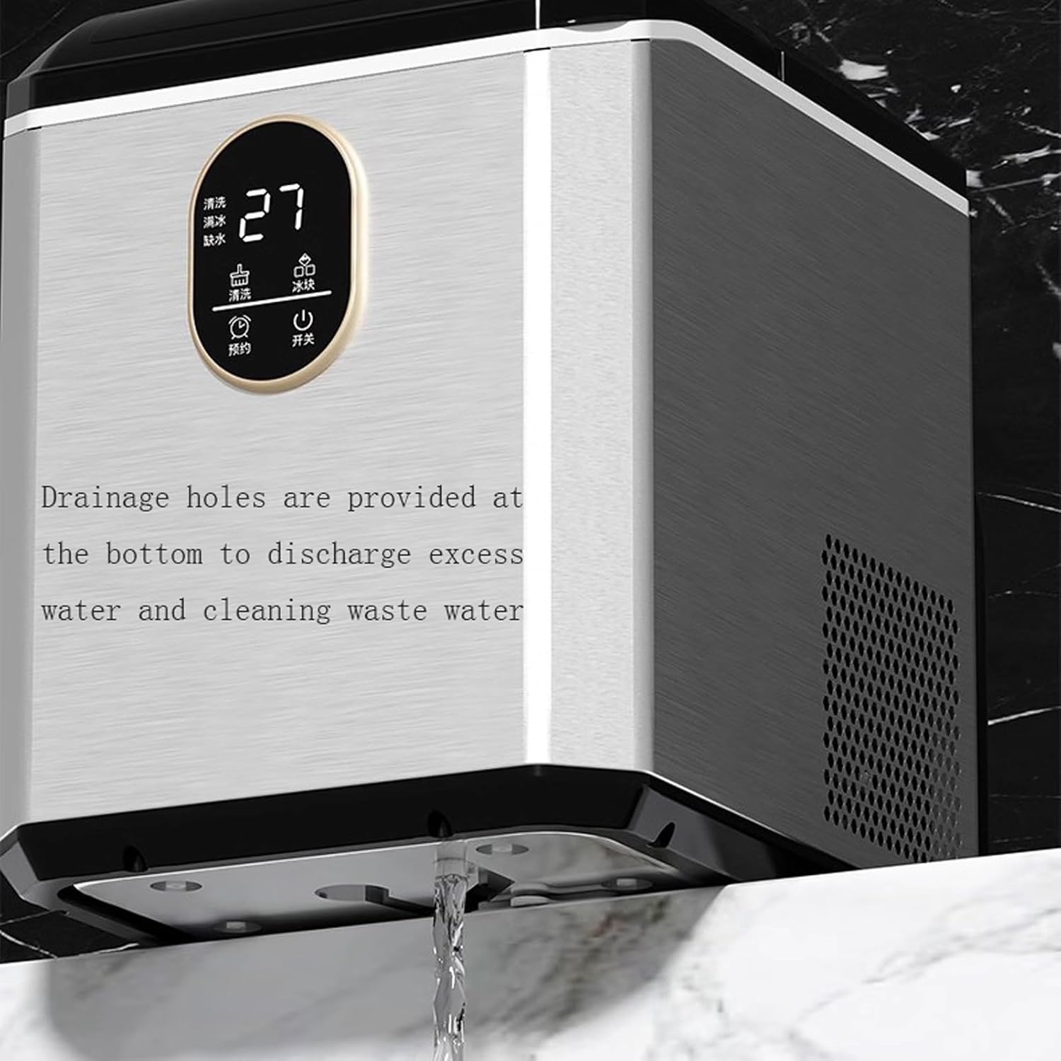 Countertop ice Maker Machine Ice Makers Countertop, 70.5 lbs/Day, 2 Way Filling, Self-Cleaning, 4 Gears Ice Size Control, ice Machine Maker countertop for Home Outdoor RV Electric Ice Maker