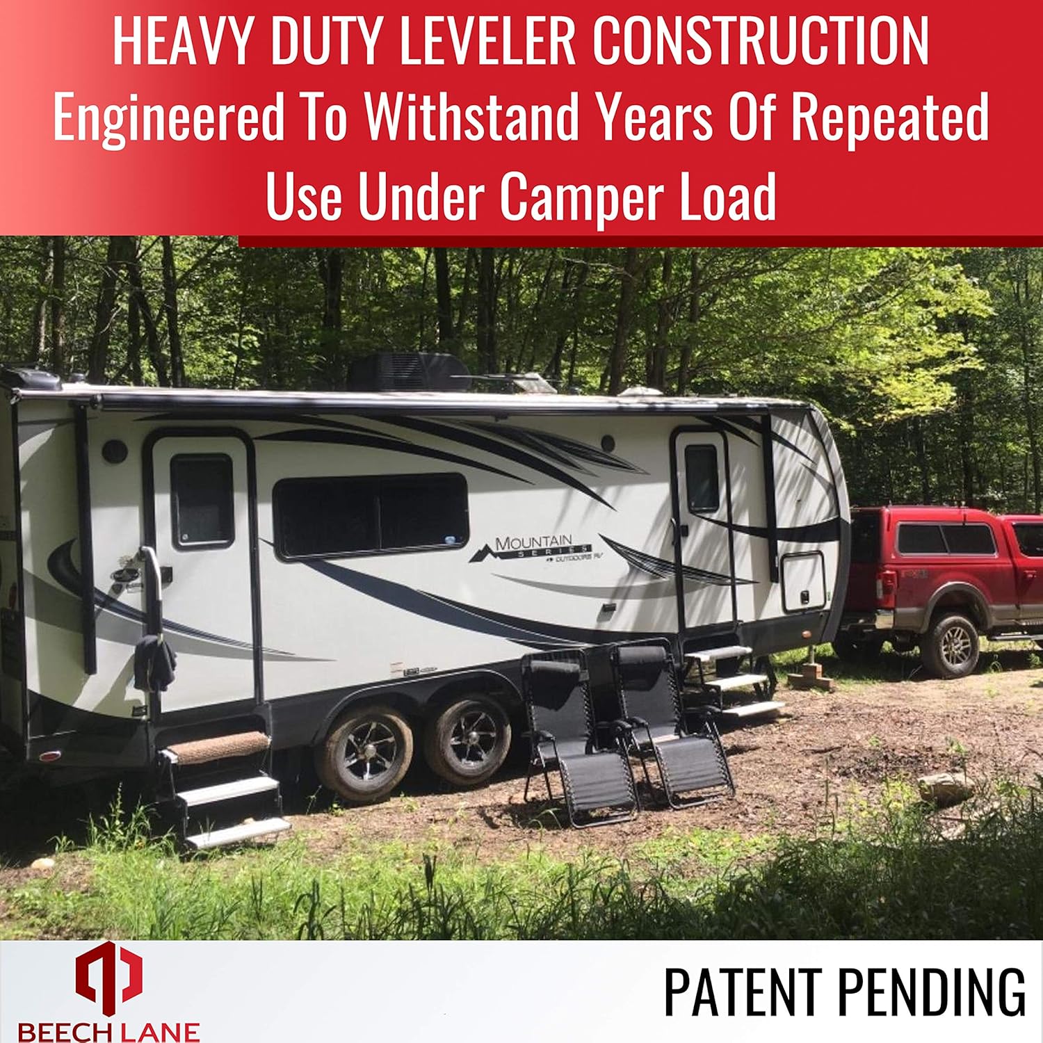 Beech Lane Camper Leveler 1 Pack - Precise Camper Leveling, Includes One Curved Leveler, One Chock, and One Rubber Grip Mat, Heavy Duty Leveler Works for Campers Up to 35,000 LBs Pack of 2