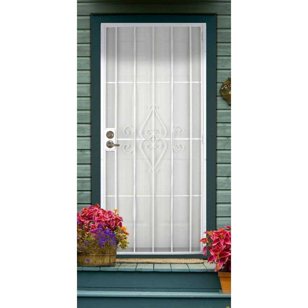 Titan 80 in. Su Casa White Surface Mount Outswing Steel Security Door with Expanded Metal Screen - Shop Hardware Tools Online Store