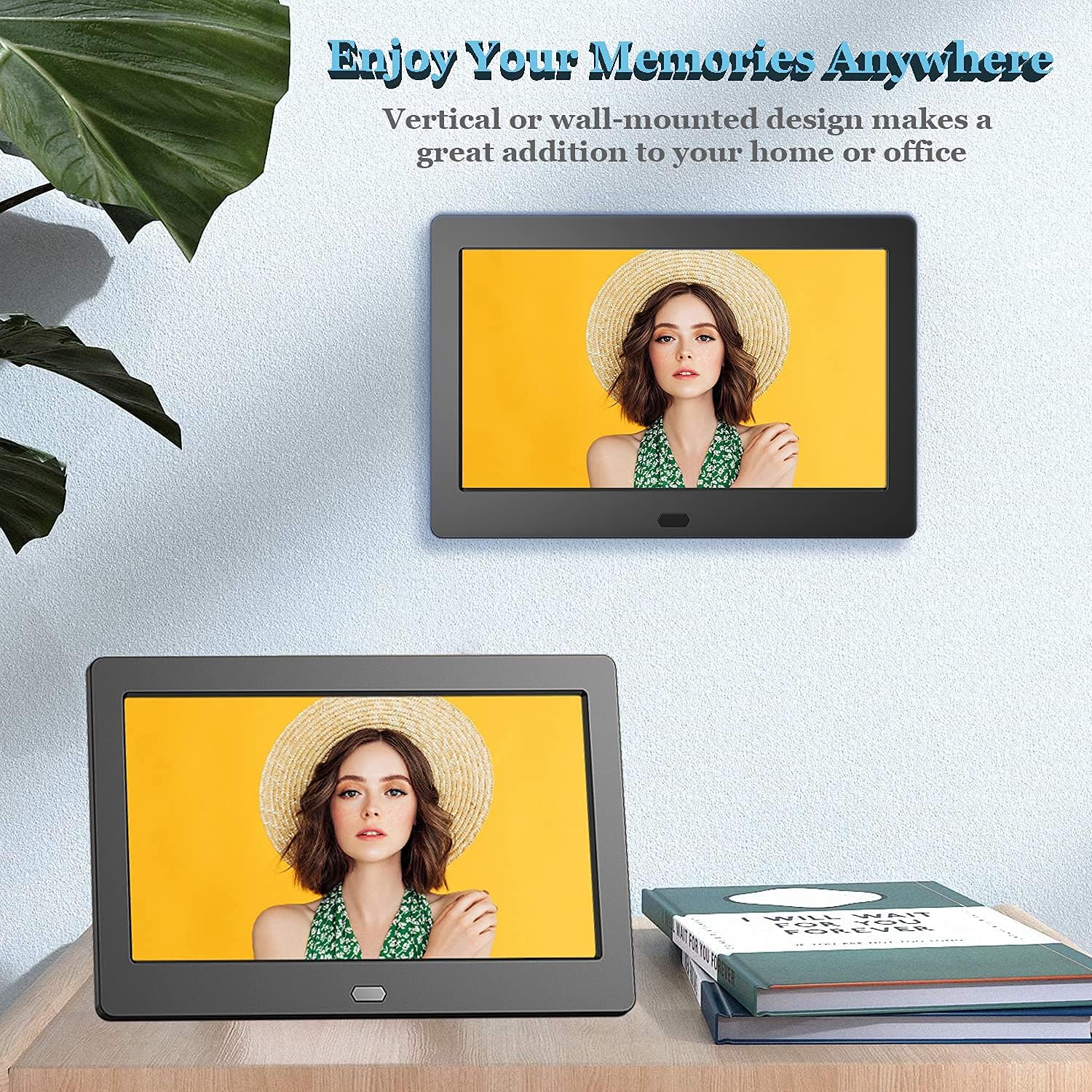 Digital Photo Frame with 8.1 Inch 1920x1080 FHD IPS Screen - Hauyince Digital Picture Frames with Remote Control, Slideshow, Picture Preview, Adjustable Brightness, Calendar, Using SD Card & USB Drive