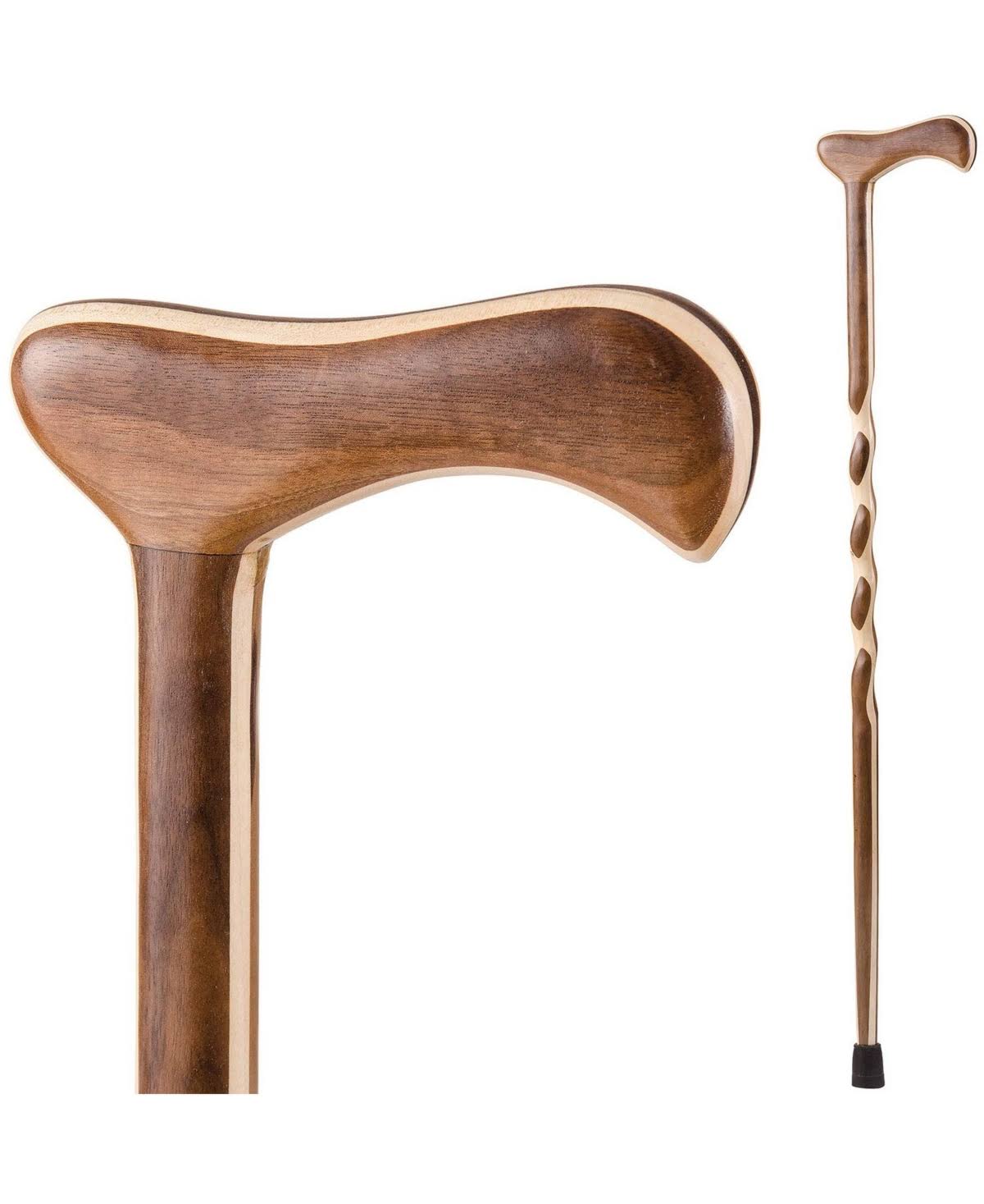 Brazos 37x22 Twisted Laminated Walnut/Maple Walking Cane