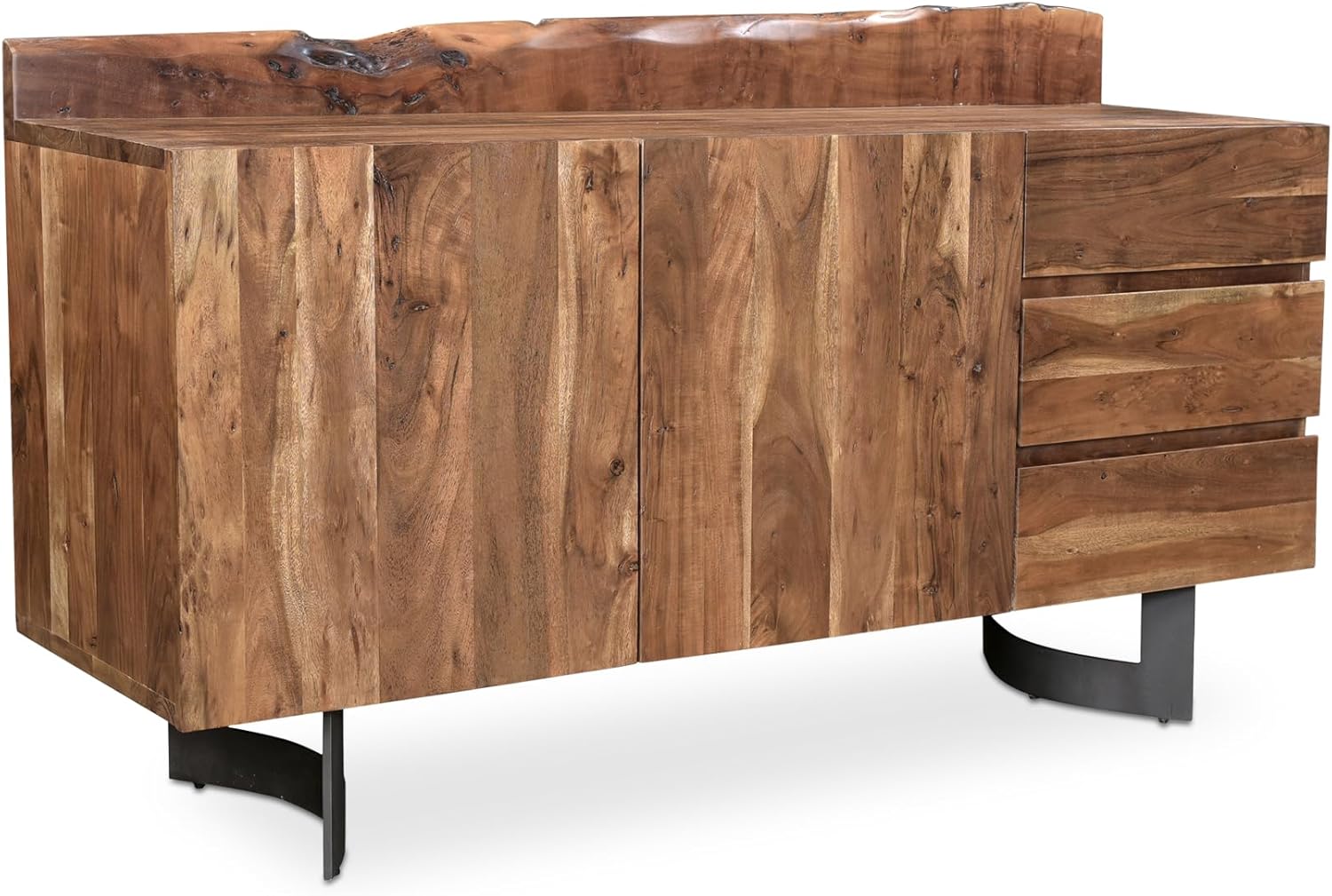 Ellis Sideboard, Solid Acacia, Live Edge, Natural Stain