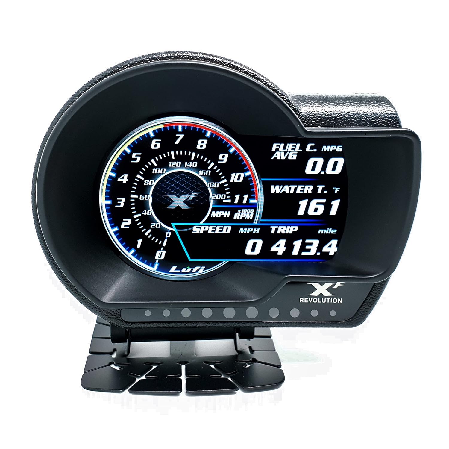 Lufi XF Revolution OBD2 Gauge Display, Multi-Data Monitor, Head Up Display, Highly Customizable, Accurate and Fast Response [for Cars 2009 and After]