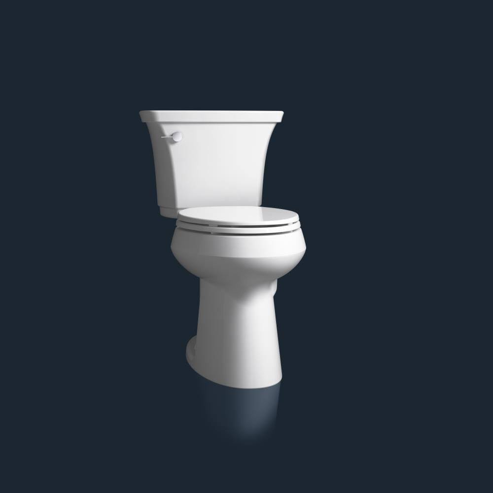 Kohler Highline Curve White Round Comfort Height 2-Piece Toilet 12-in Rough-In Size Rubber | K-30369-0