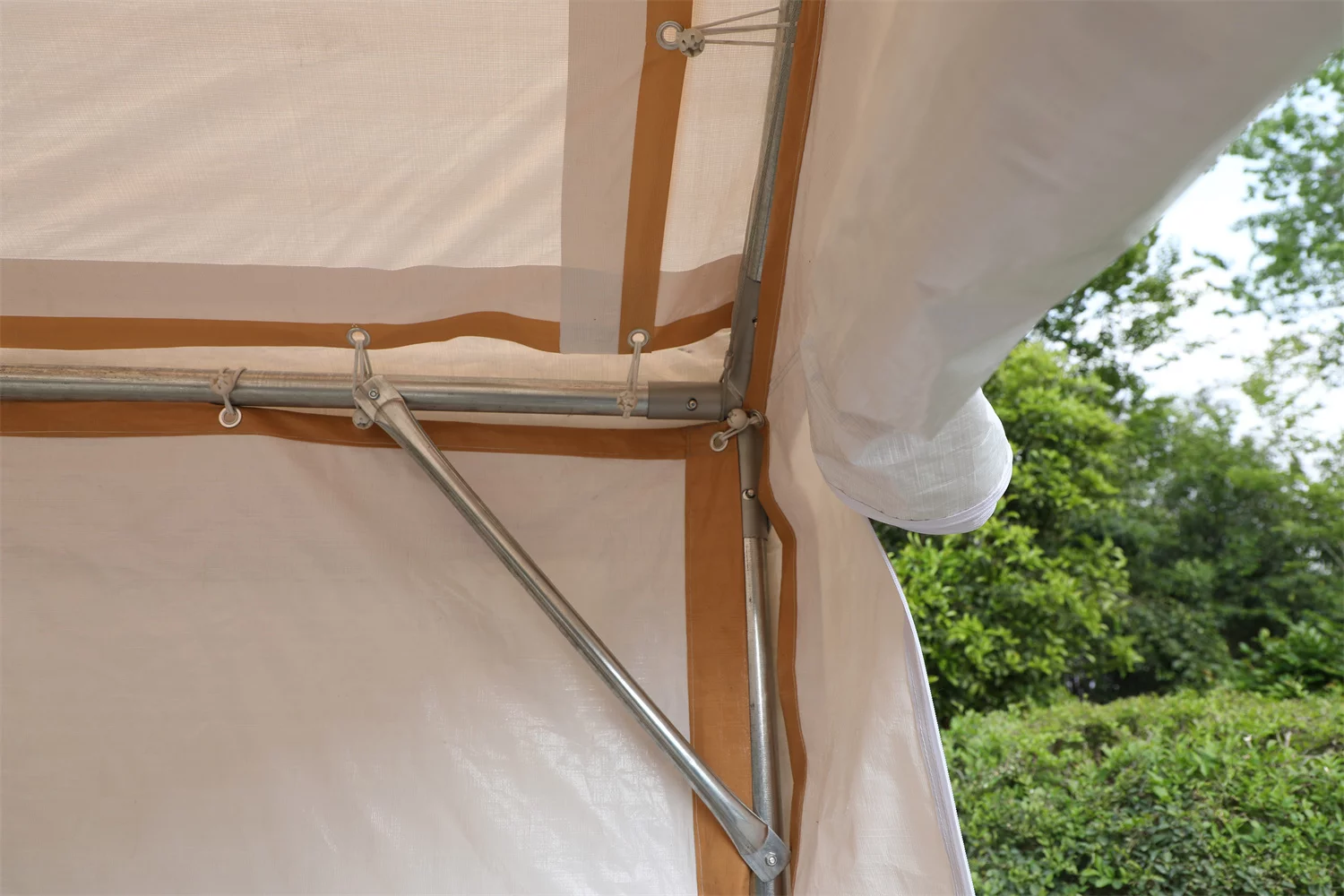 MF Studio 10' X 20’Carport Heavy Duty Car Canopy Galvanized Car Boat Shelter with Removable Sidewalls and Doors Beige