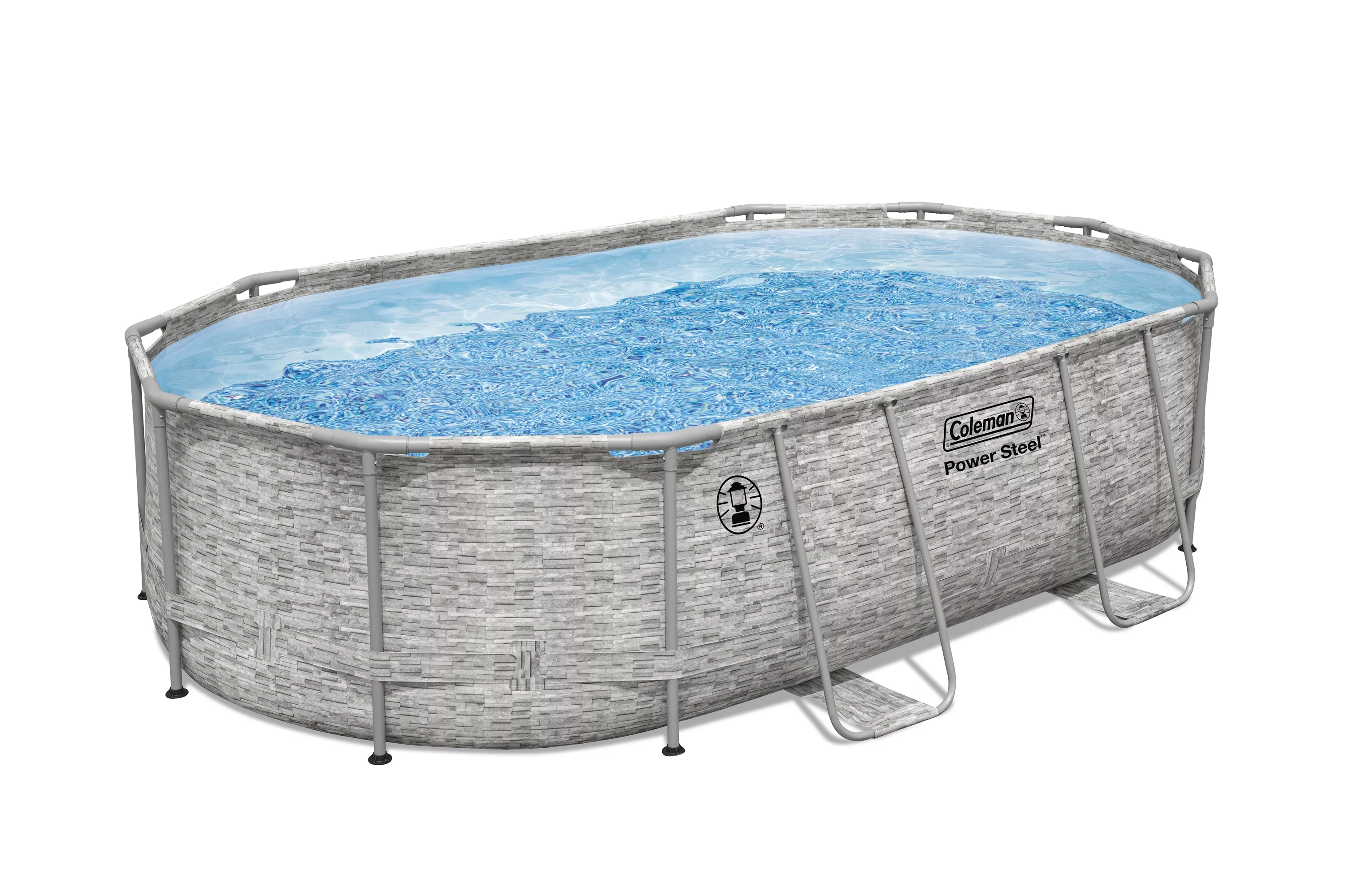 Coleman Power Steel 16 ft. x 10 ft. x 42 in. Oval Metal Frame Above Ground Pool Set