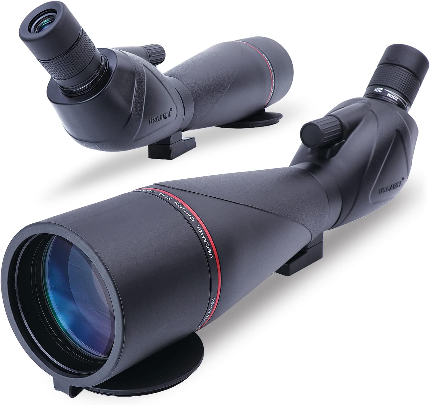 USCAMEL HD 20-60x80 Spotting Scope with Tripod, Phone Adapter, Carrying Bag - 45 Degree Angled, Waterproof, BAK4 Telescope for Bird Watching Wildlife Scenery Target Shooting Hunting