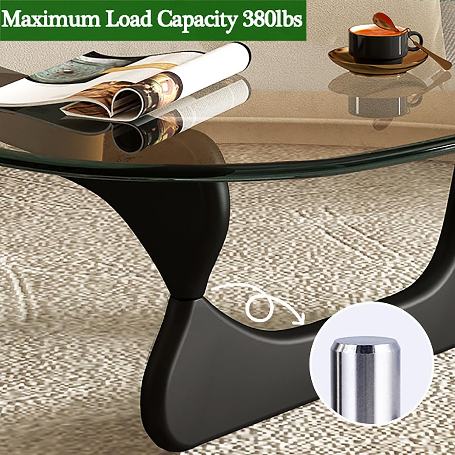 Triangle Coffee Table,Mid Century Modern Glass Coffee Table Solid Wood Base,Clear Abstract Coffee Table for Living Room Low Minimalist Tea Table Coffee Tables(36 * 25.5 * 16 inch, Gray-Black)