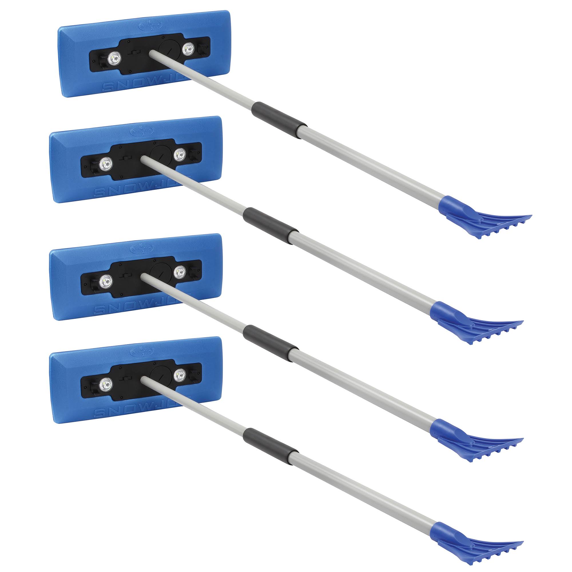 Snow Joe Illum-n-Broom LED Lighted 4-in-1 Snow Broom + Ice Scraper (4 Pack)