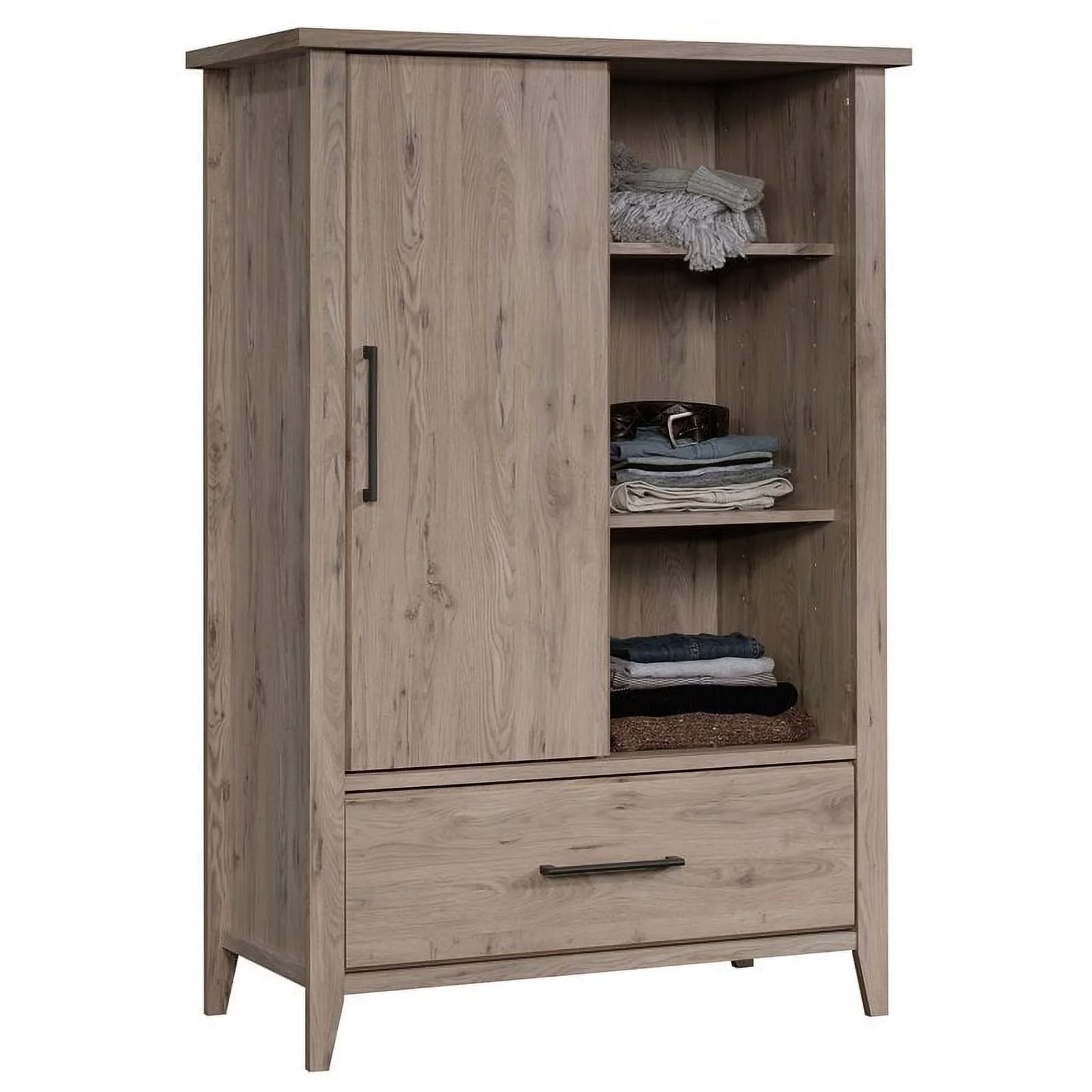 Allora Contemporary Wood Bedroom Armoire in Laurel Oak