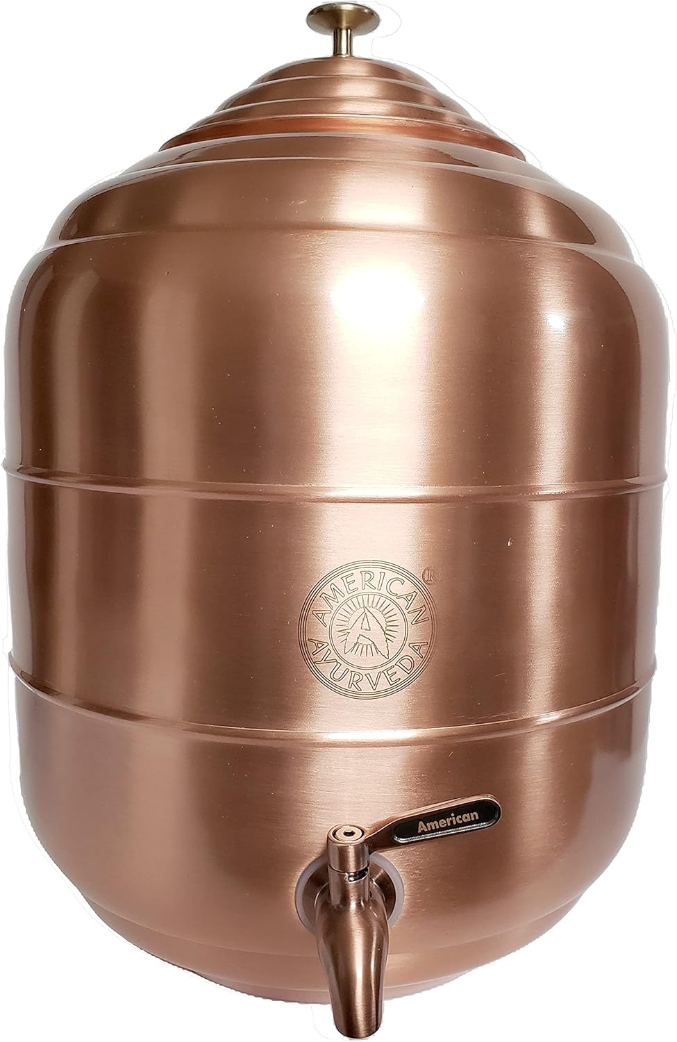 American Ayurveda Countertop 100% Pure Copper 5 Gallon Dispenser Storage Tank Pot With Stainless Steel Faucet and Lid Kitchen Home Health Yoga Meditation