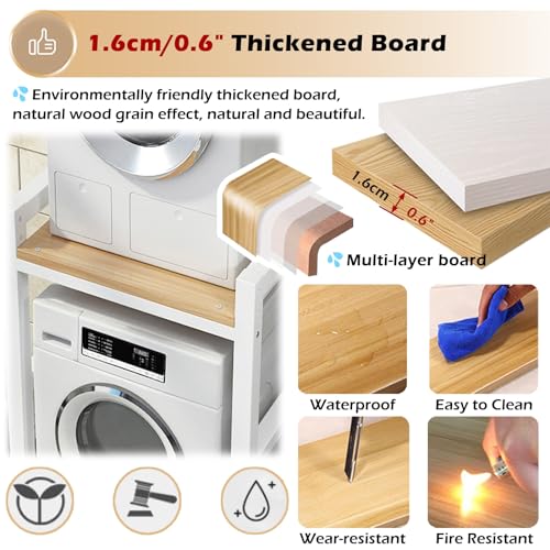 Portable Laundry Room Washer And Dryer Rack, Space-saving Stacking Kit Adjustable Stand Bathroom Washer Tumble Dryer Shelf Stacker, Commercial Home Dishwasher Storage Shelf
