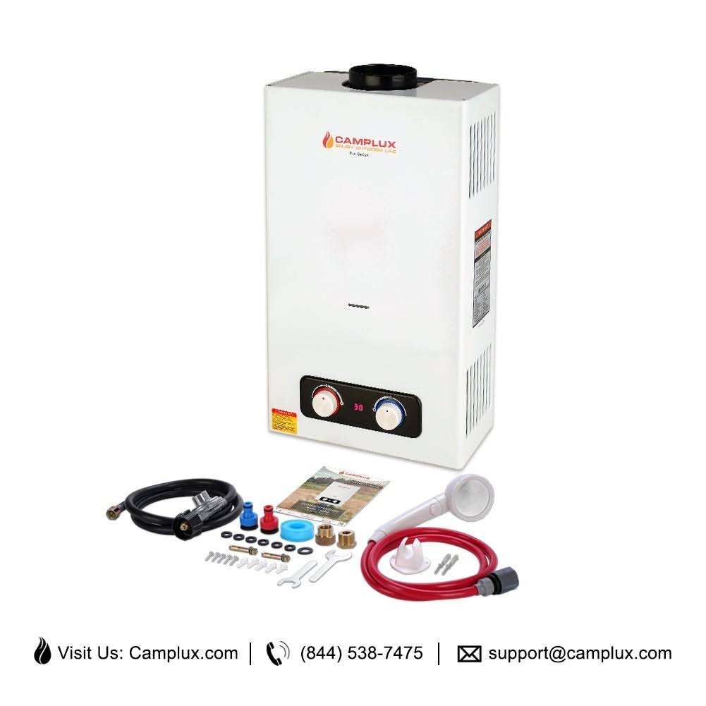 Camplux Enjoy Outdoor Life Pro 2.64 GPM 10 in. L Residential Outdoor Liquid Propane Portable GAS Tankless Water Heater