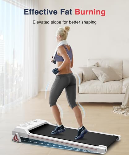 Redliro Walking Pad with Incline, Under Desk Treadmill for Home, Compact Walking Pad for Small Space, Portable Treadmill with Remote Control & Free Installation