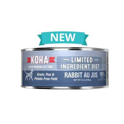 Koha Limited Ingredient Diet Rabbit Pate for Cats Single Meat Wet Cat Food for Sensitive Stomachs - Pet Supplies online store