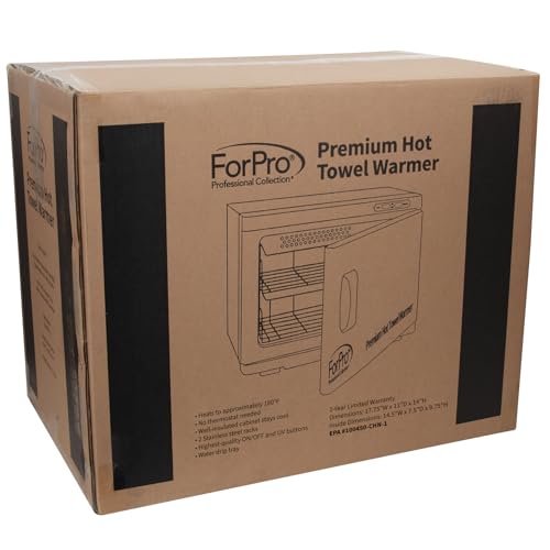 ForPro Professional Collection Premium Hot Towel Warmer, 23L Extra Large Capacity, Two Stainless Steel Racks, White