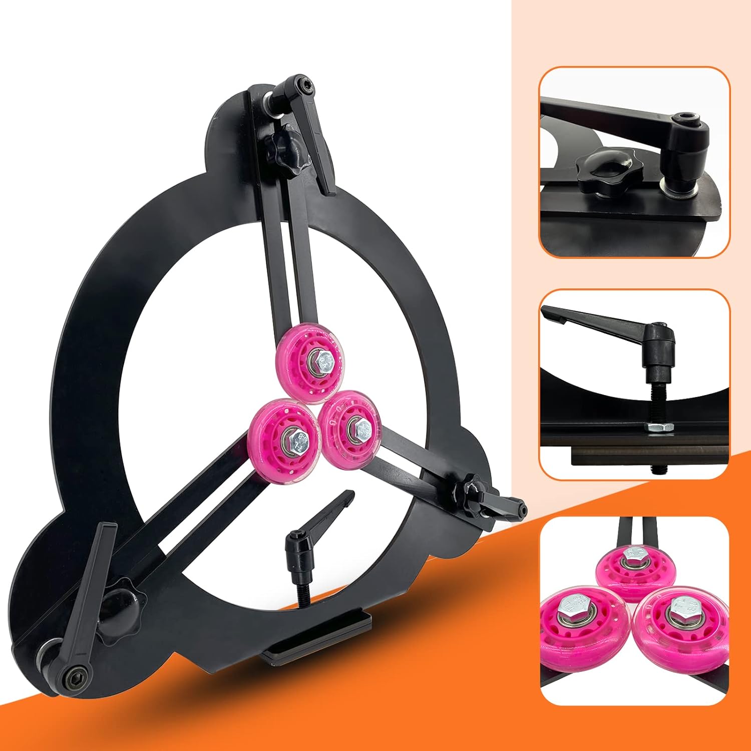 3-Point Woodturning Adjustable Steady Rest for 12" Lathe Swing, lathe Accessory - Break Open Style