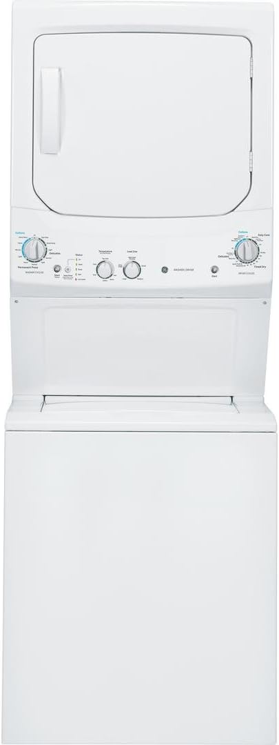 GE GUD27ESSJWW 27" Unitized Spacemaker Washer and Electric Dryer in White