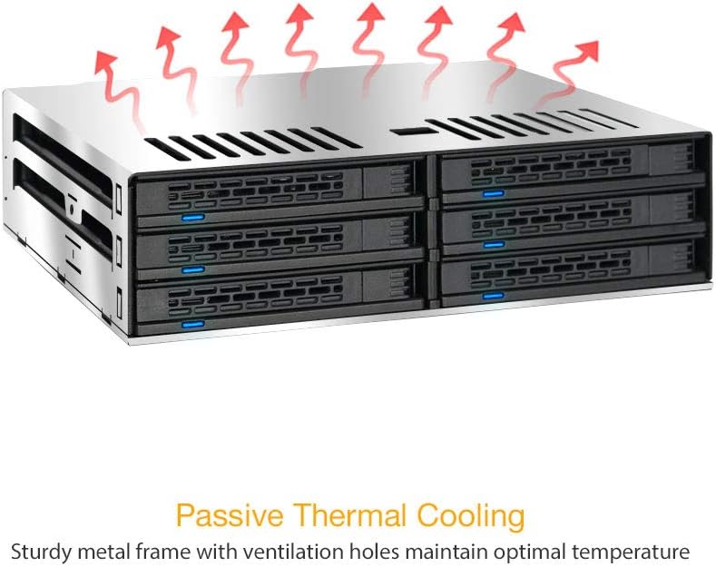ICY DOCK 6 x 2.5” SATA HDD / SSD Hot Swap Cage for External 5.25” Bay | ExpressCage MB326SP-B