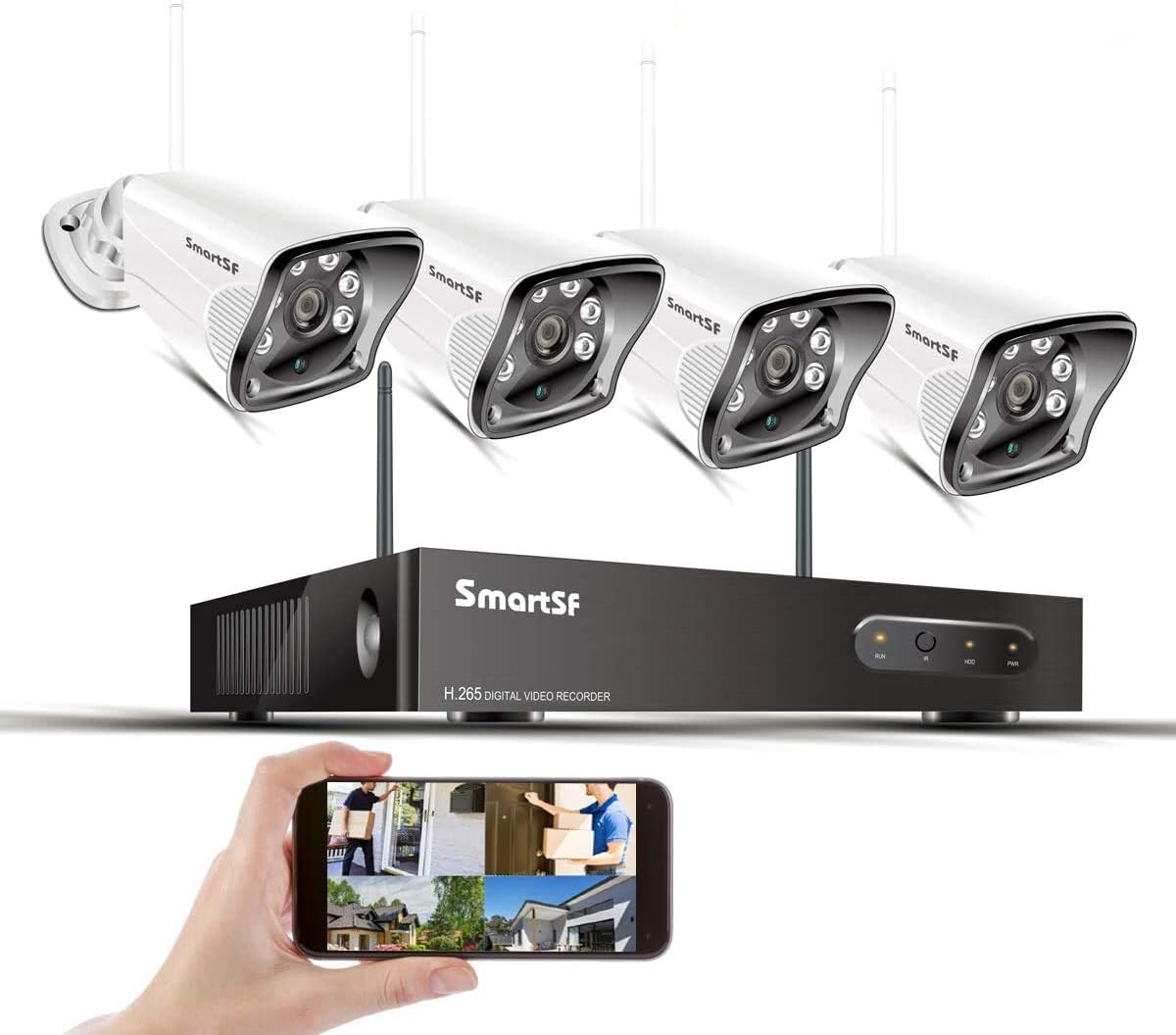��8CH Expandable�� Wireless Security Camera System, 1080P Full HD CCTV NVR Surveillance Camera System with 2.0MP IP Cameras, Night Vision, Weatherproof, Motion Detection, Remote Monitoring