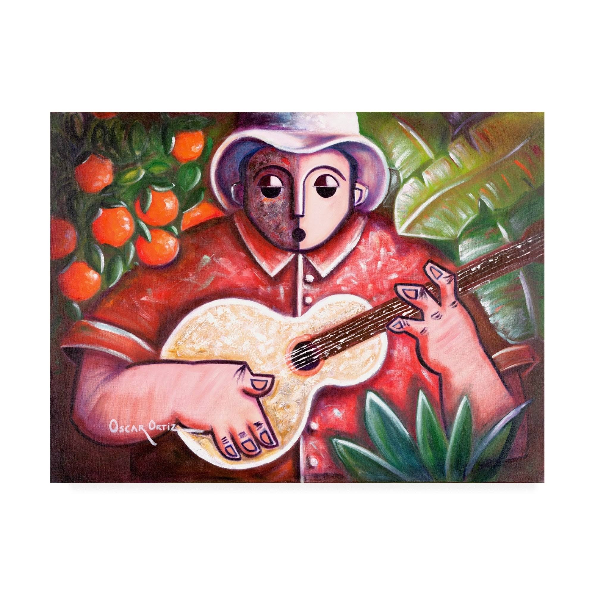 Trademark Fine Art musicians Guitar 3 by Oscar Ortiz, 18x24
