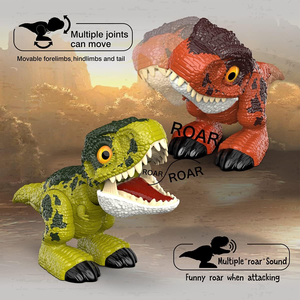 Dinosaur Toys, Interactive Dinosaur, Carnotaurus Dinosaur with Movable Joints and Sounds Effects, Electronic Dinosaur for Kids 3 4 5 6 7 8+ Years, Birthday Toys Gift for Boys Girls Kids